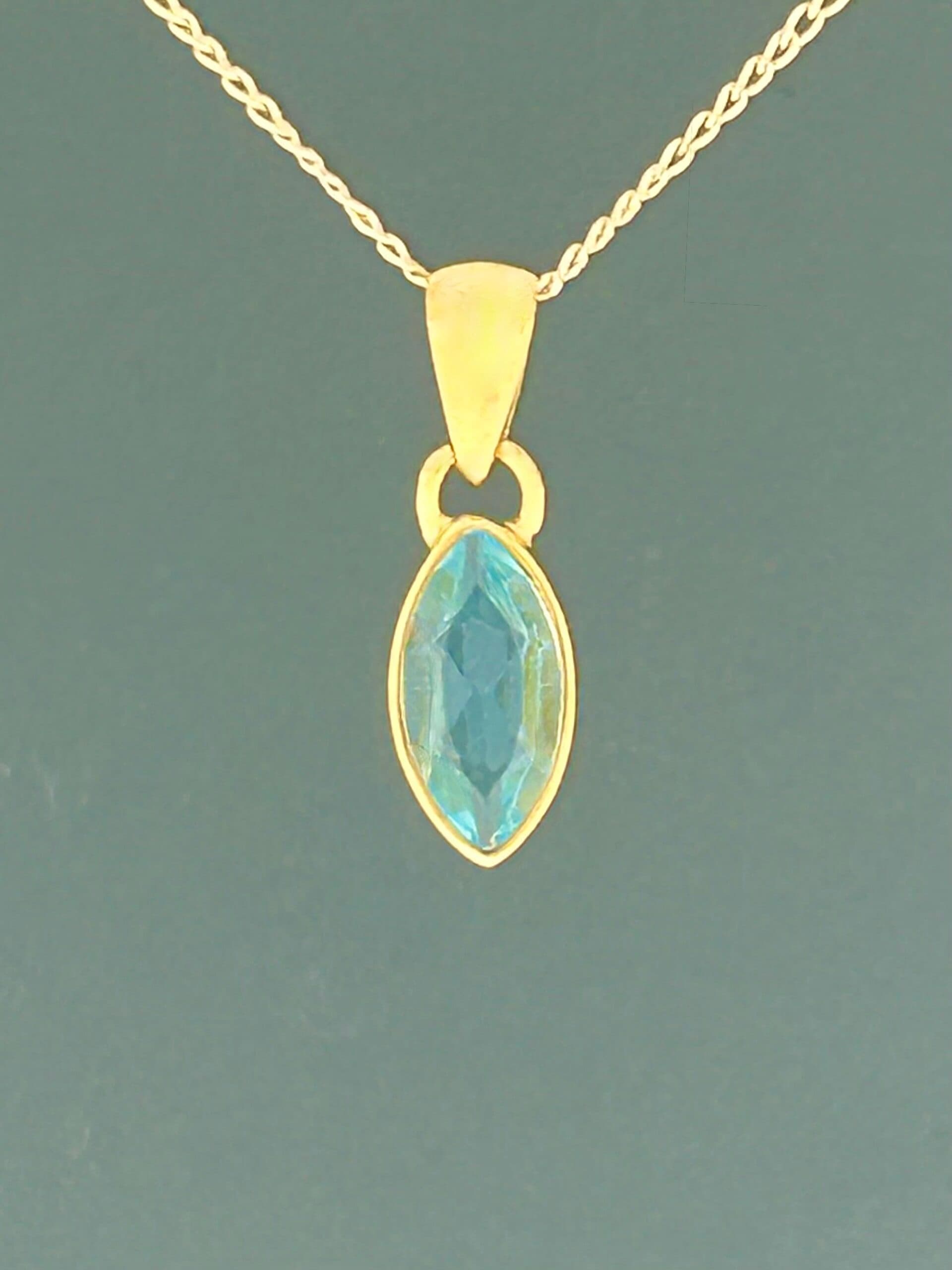 Blue Topaz Pendant - Gold Vermeil