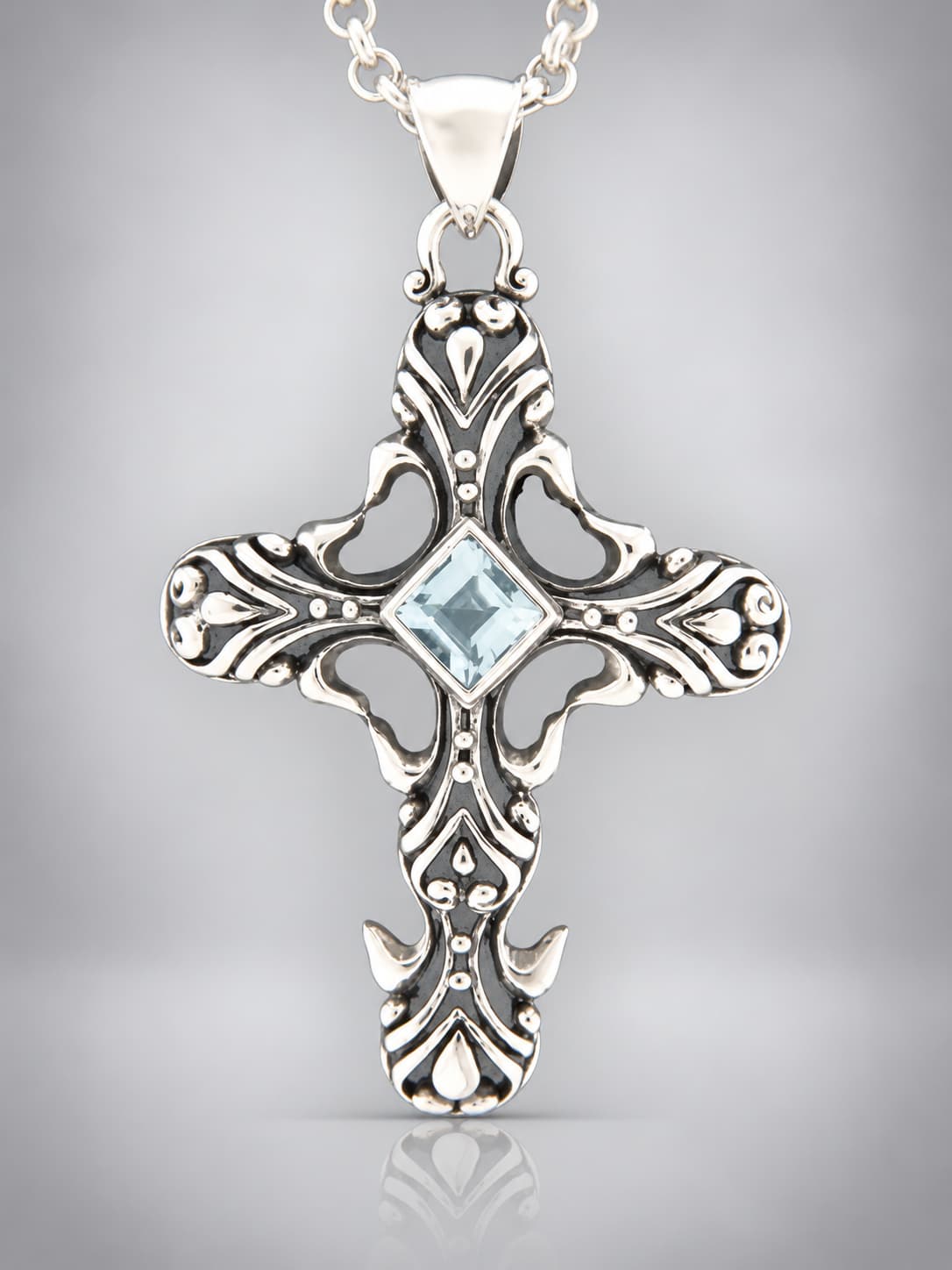 Blue Topaz Pendant - Sterling Silver
