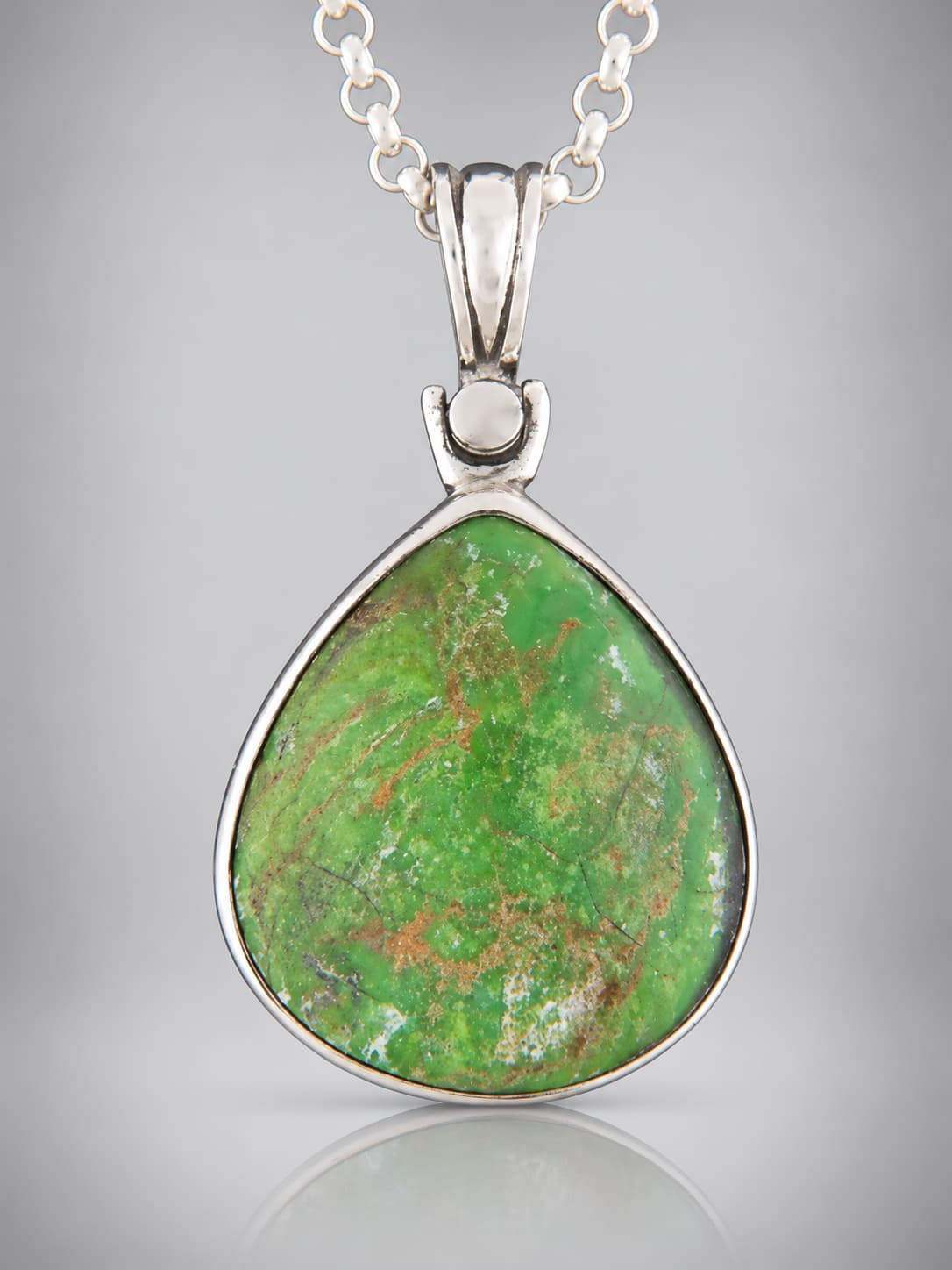 Gaspeite Sterling silver pendant