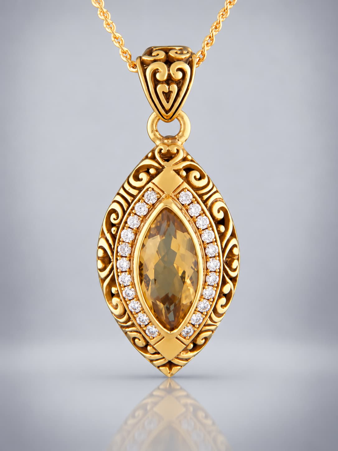 Citrine Gold Vermeil pendant