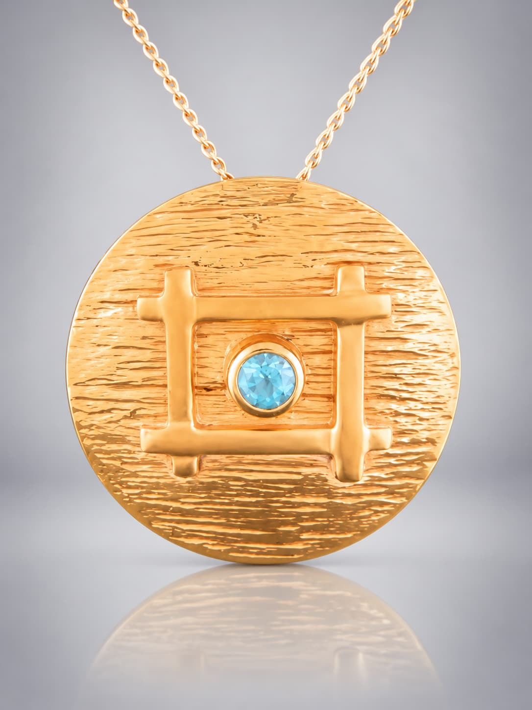 Blue Topaz Pendant - Gold Vermeil