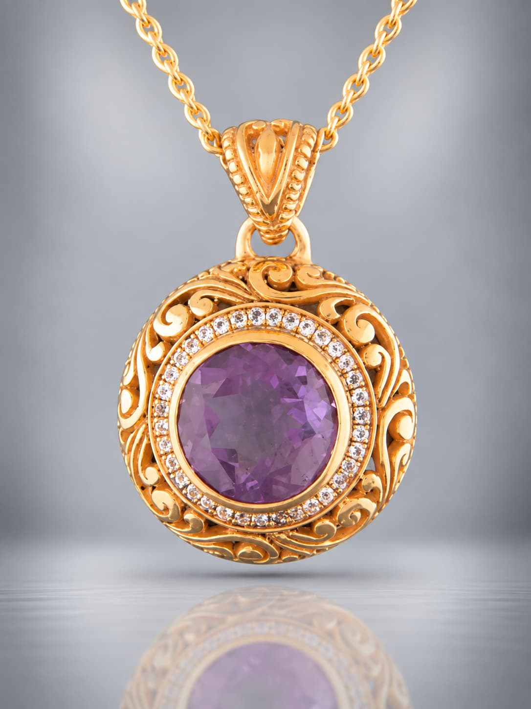 Faceted Amethyst Pendant