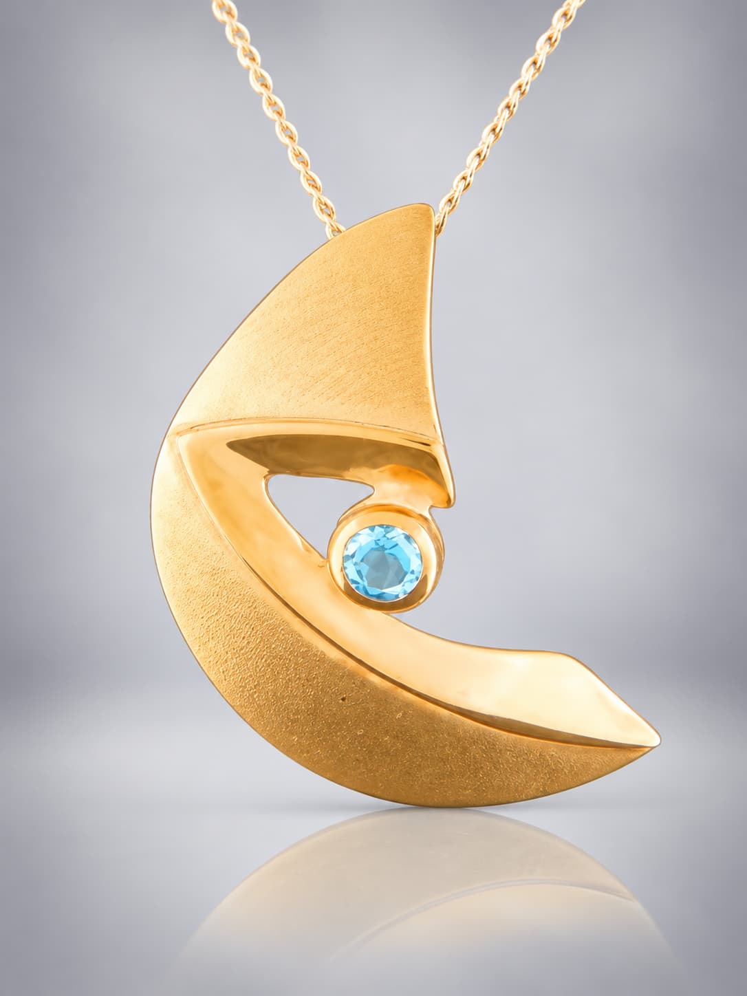 Blue Topaz Pendant - Gold Vermeil