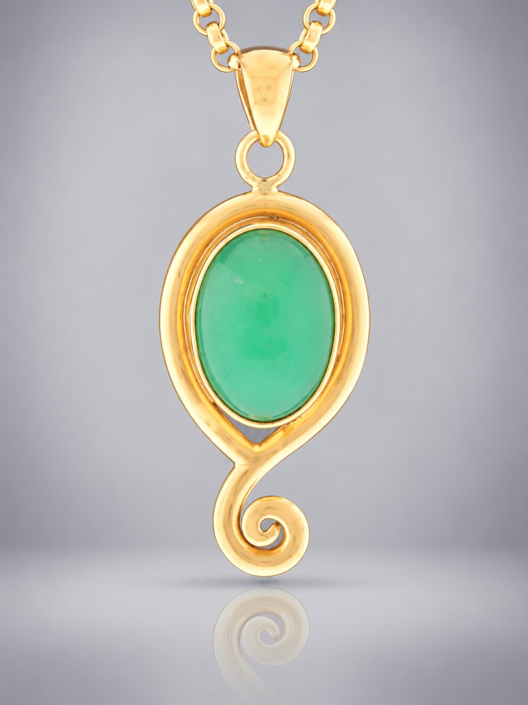 Chrysoprase Gold vermeil pendant