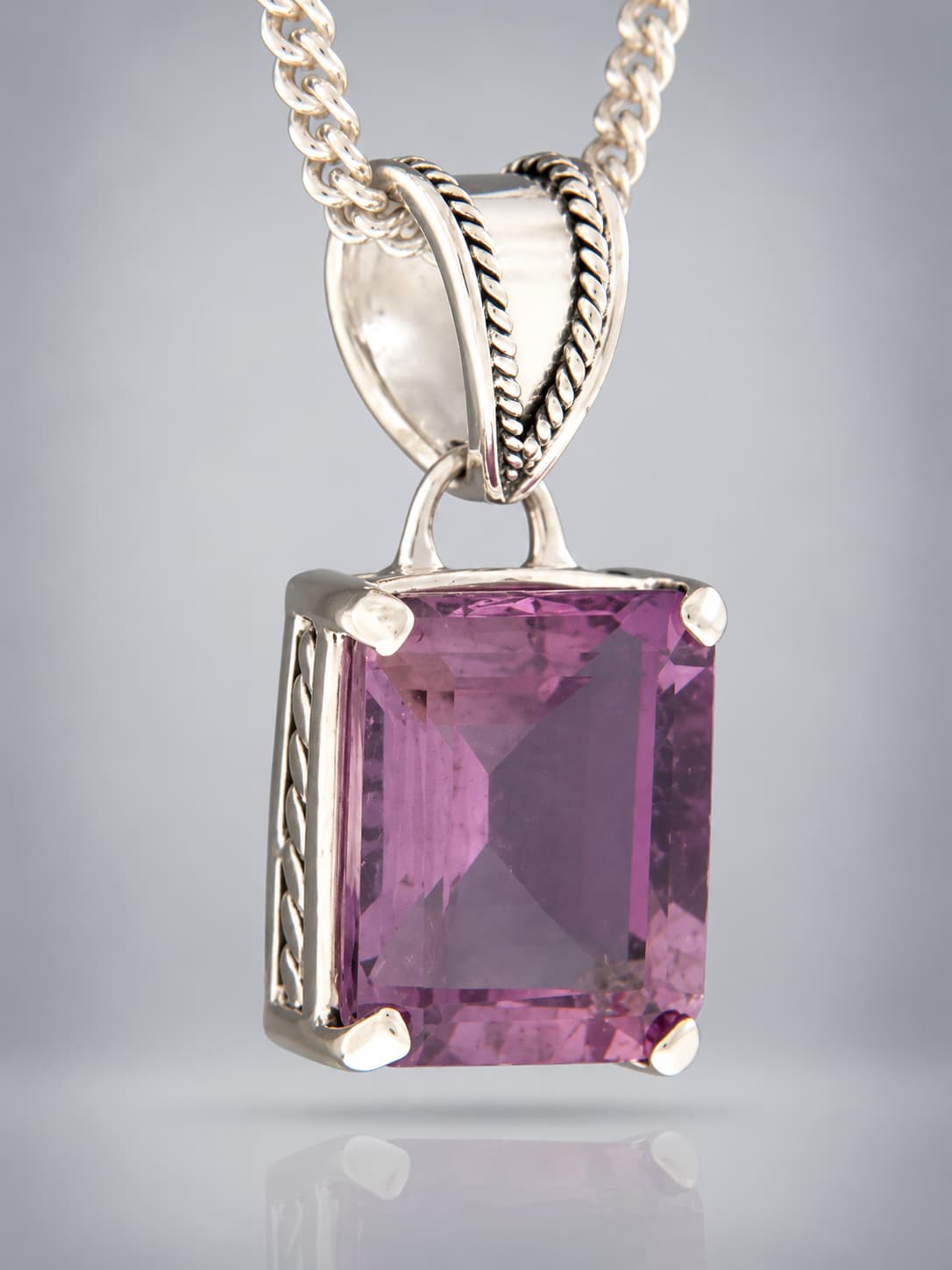 Amethyst pendant sterling silver