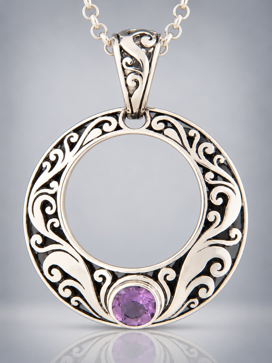 Amethyst Pendant sterling silver