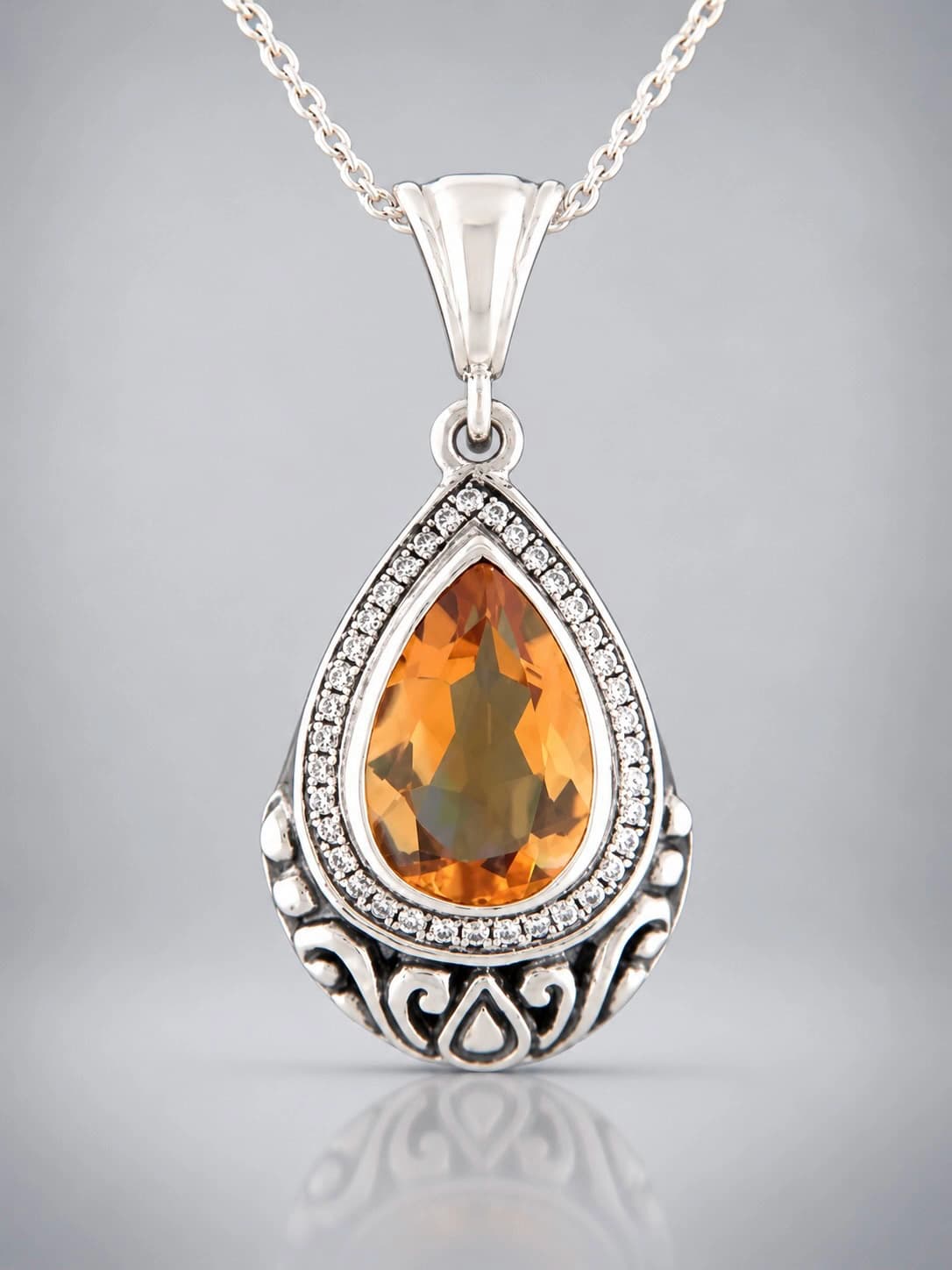 Citrine sterling silver pendant