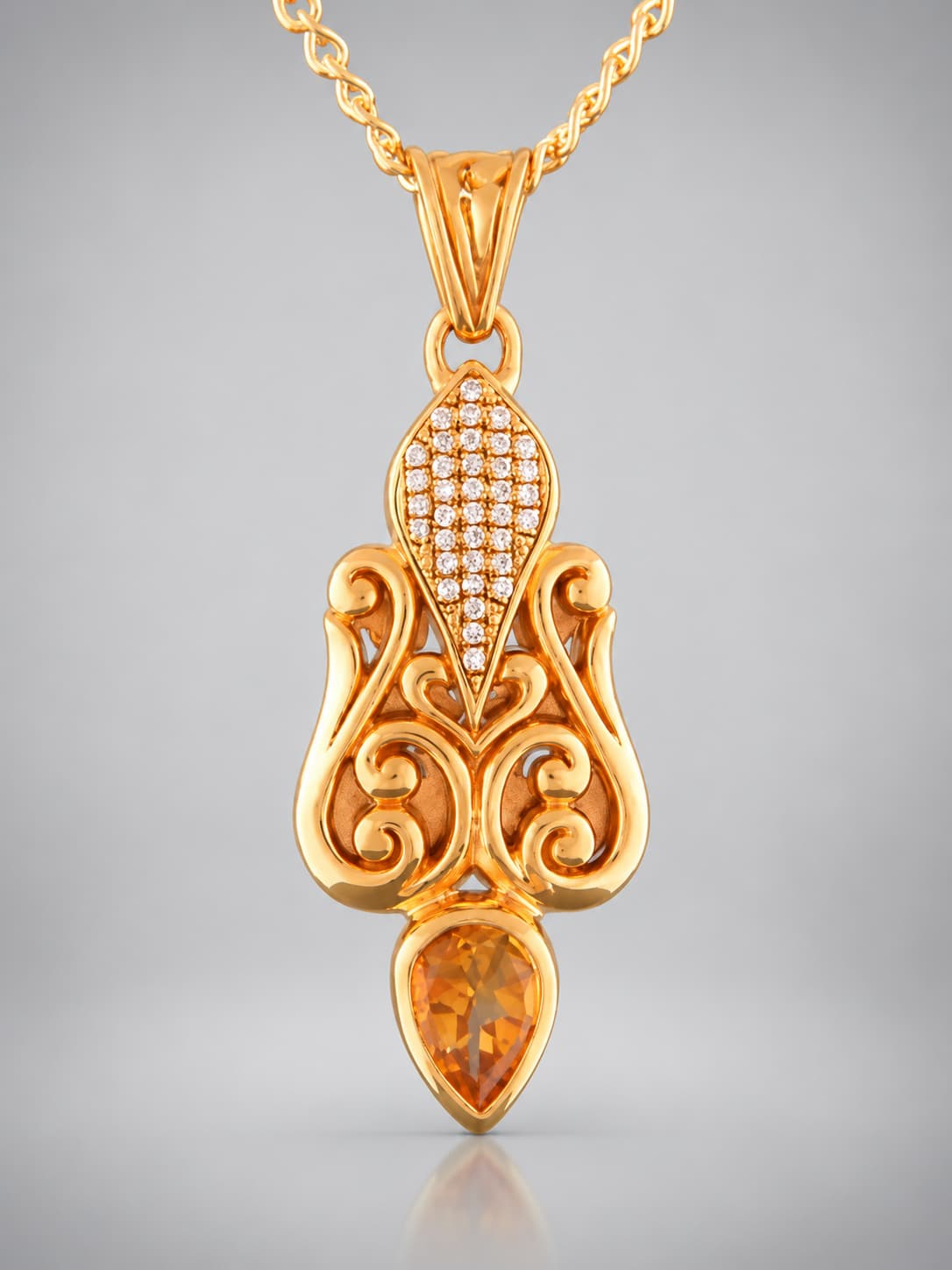 Citrine Gold Vermeil pendant
