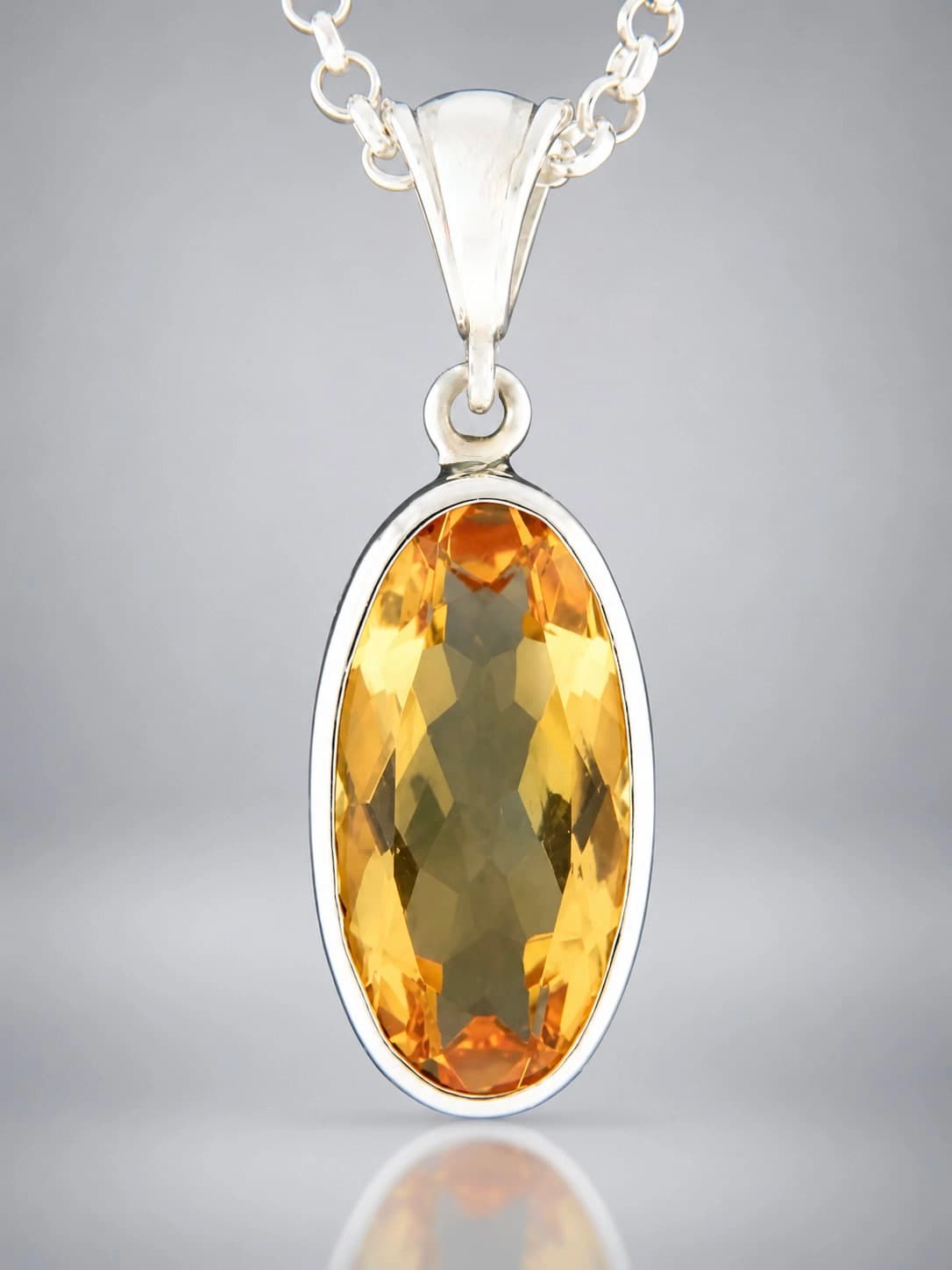 Citrine sterling silver pendant