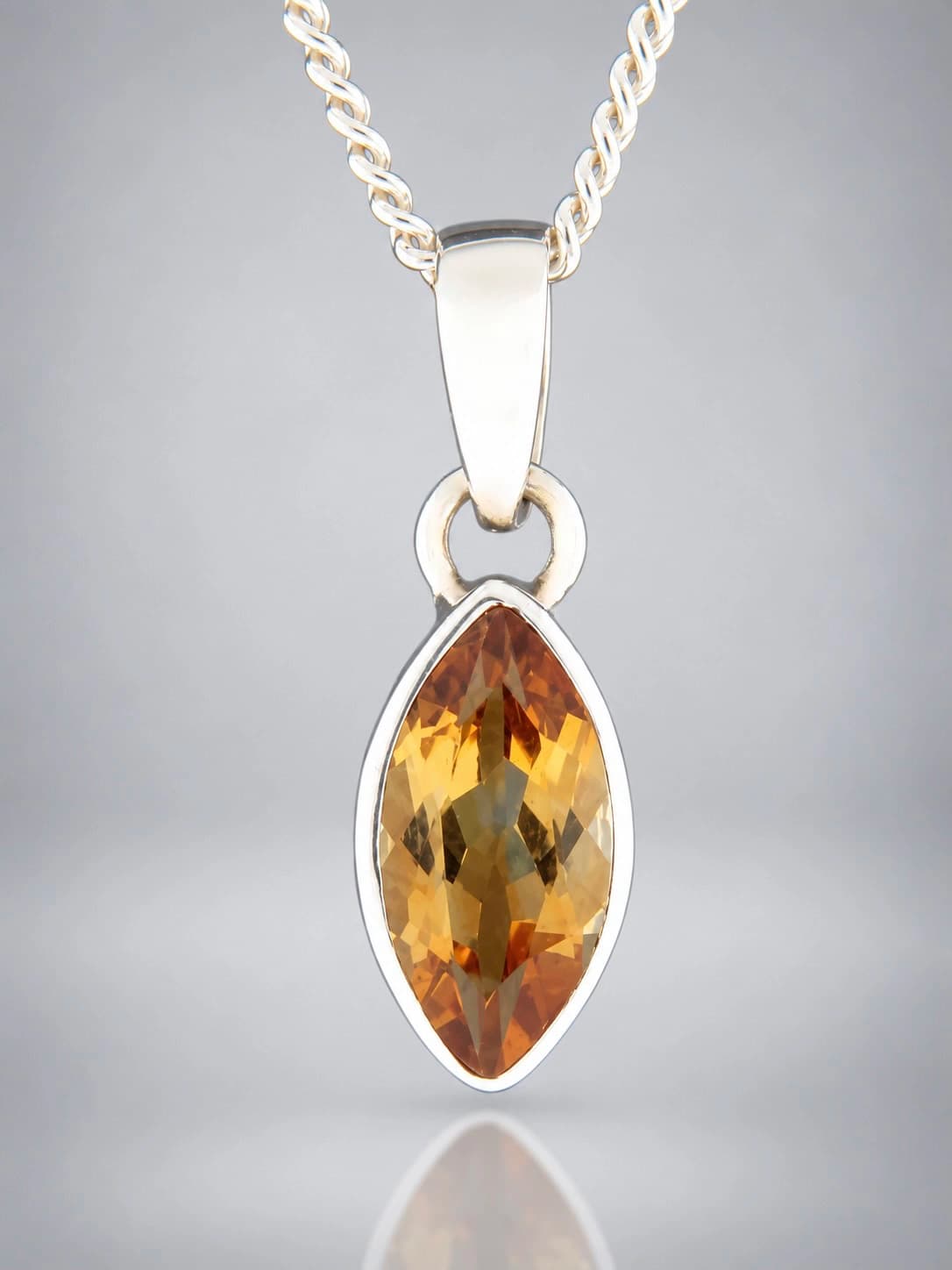 Citrine sterling silver pendant