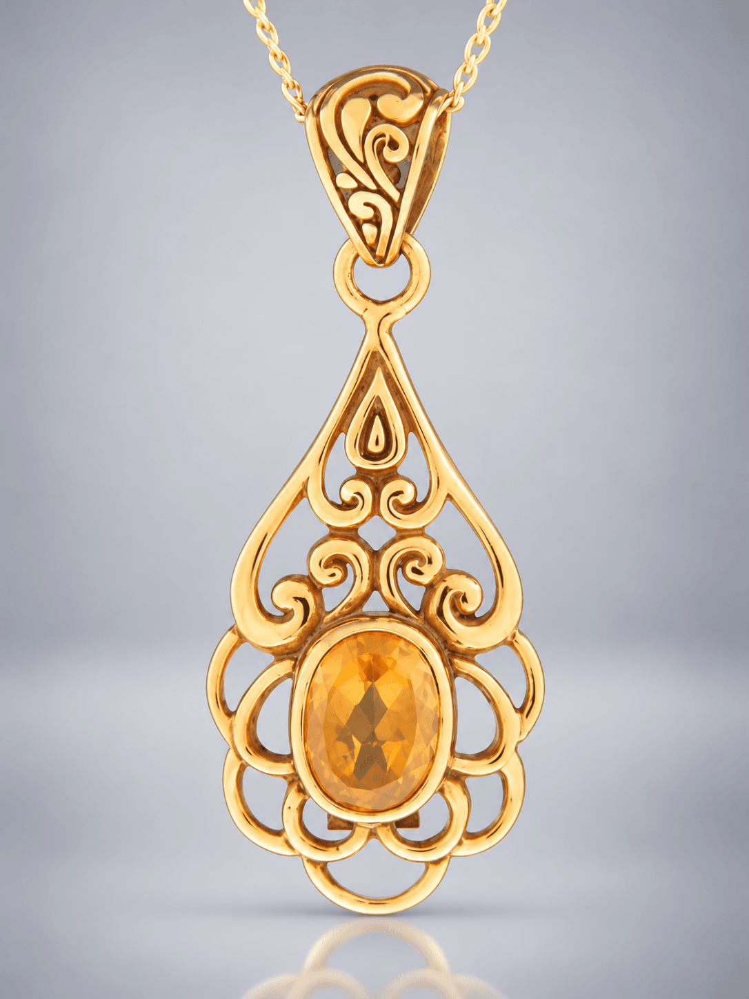 Citrine Gold Vermeil pendant