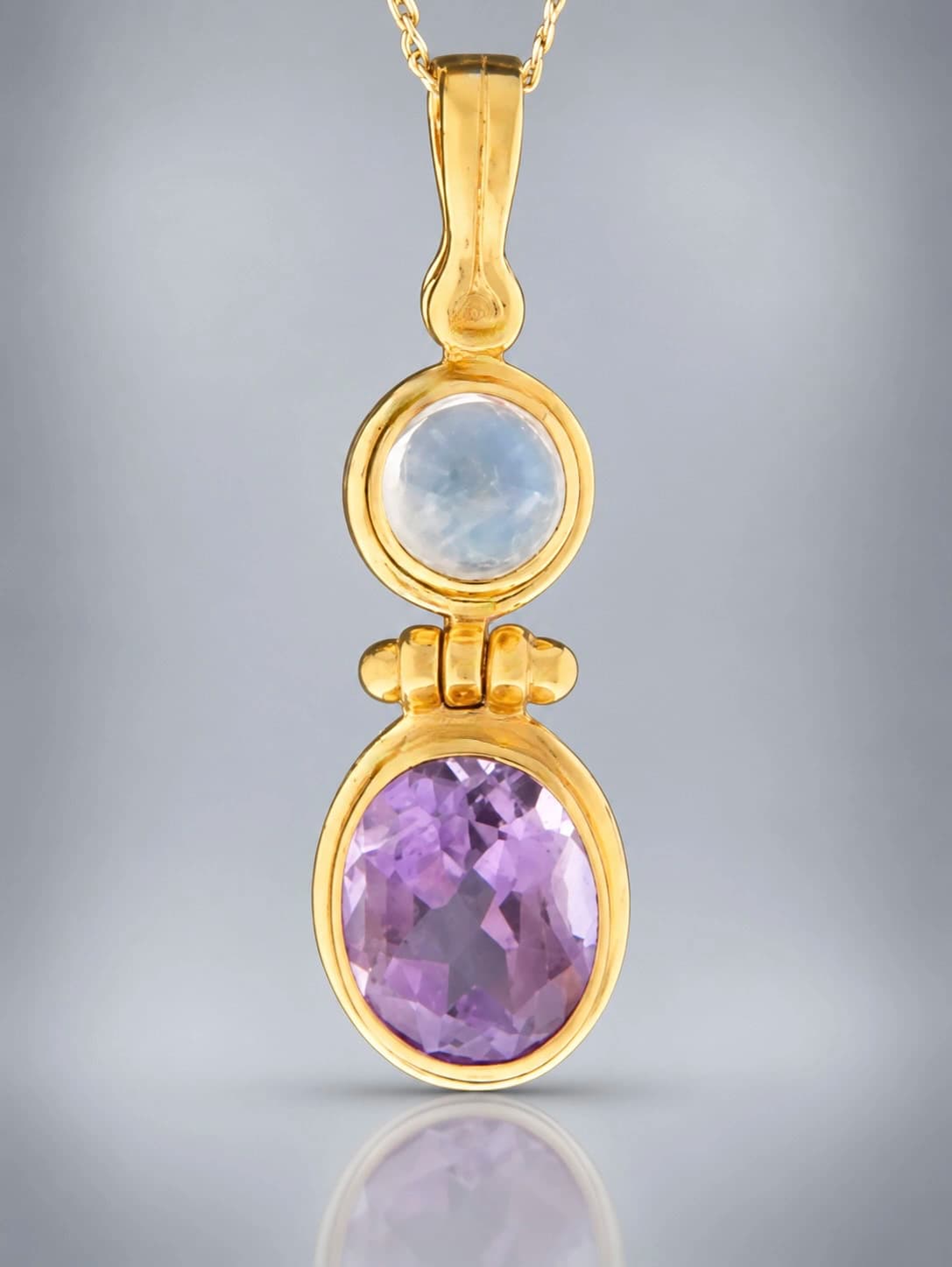 amethyst and moonstone pendant