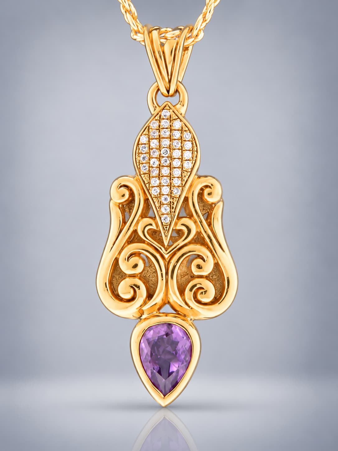 Gold Vermeil Amethyst pendant