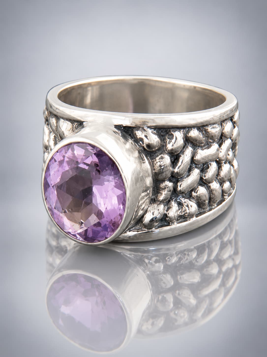 Amethyst Ring - Sterling Silver