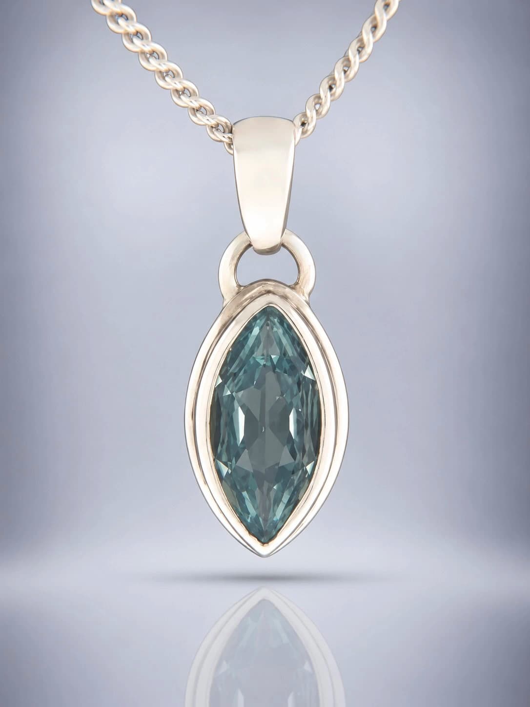 Blue Topaz sterling silver pendant