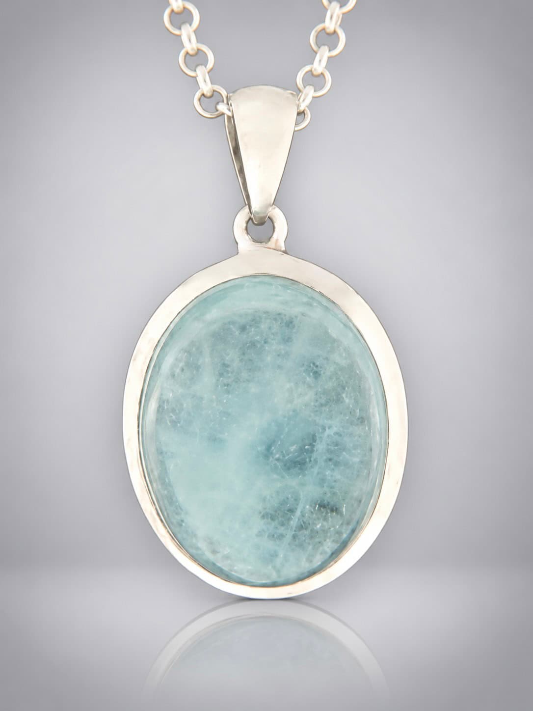 Aquamarine sterling silver pendant