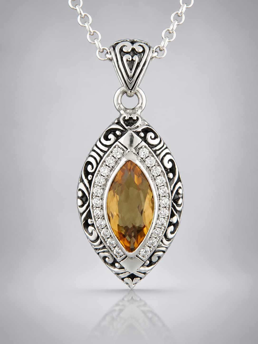 Citrine sterling silver pendant
