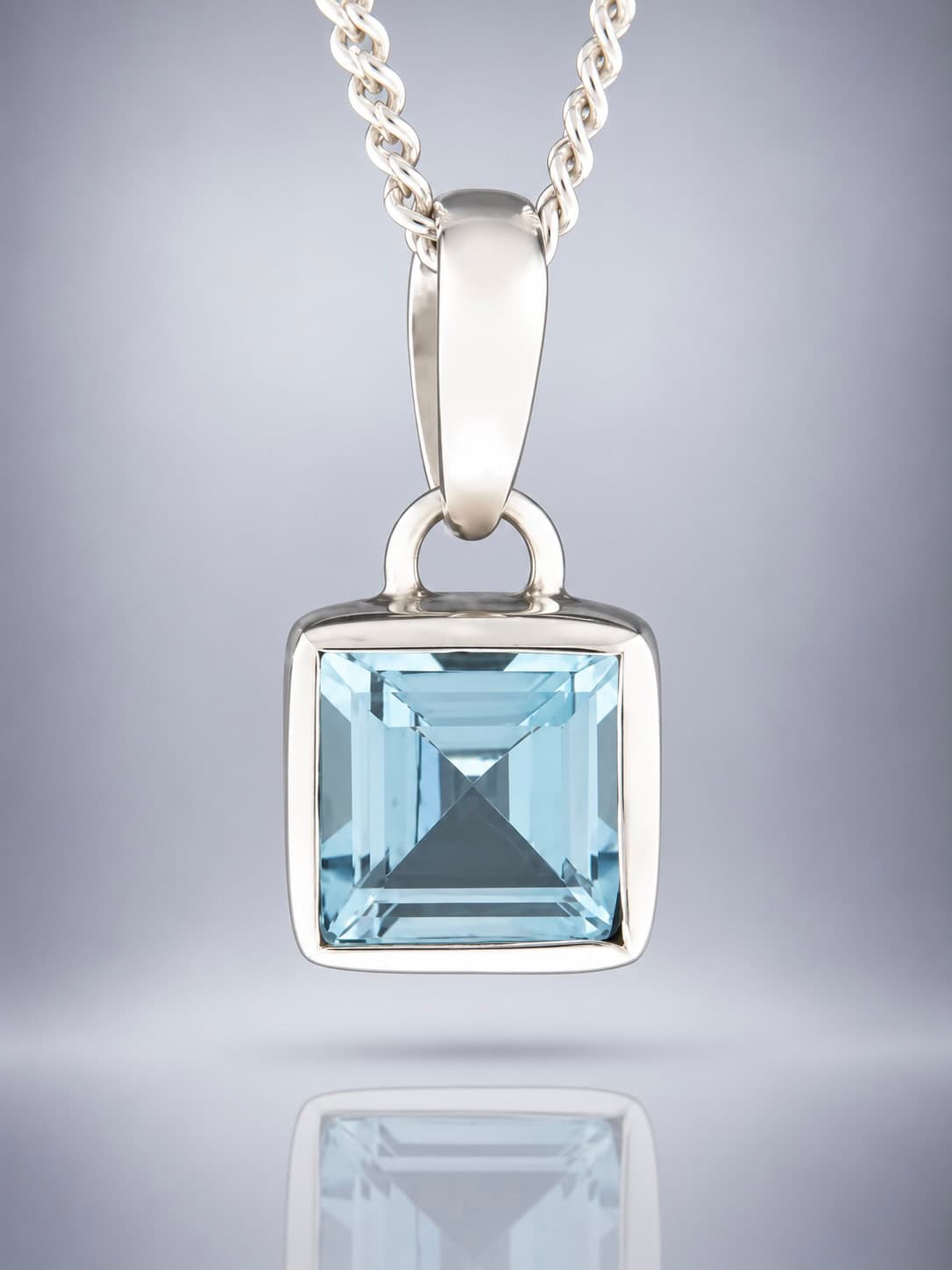 Blue Topaz sterling silver pendant
