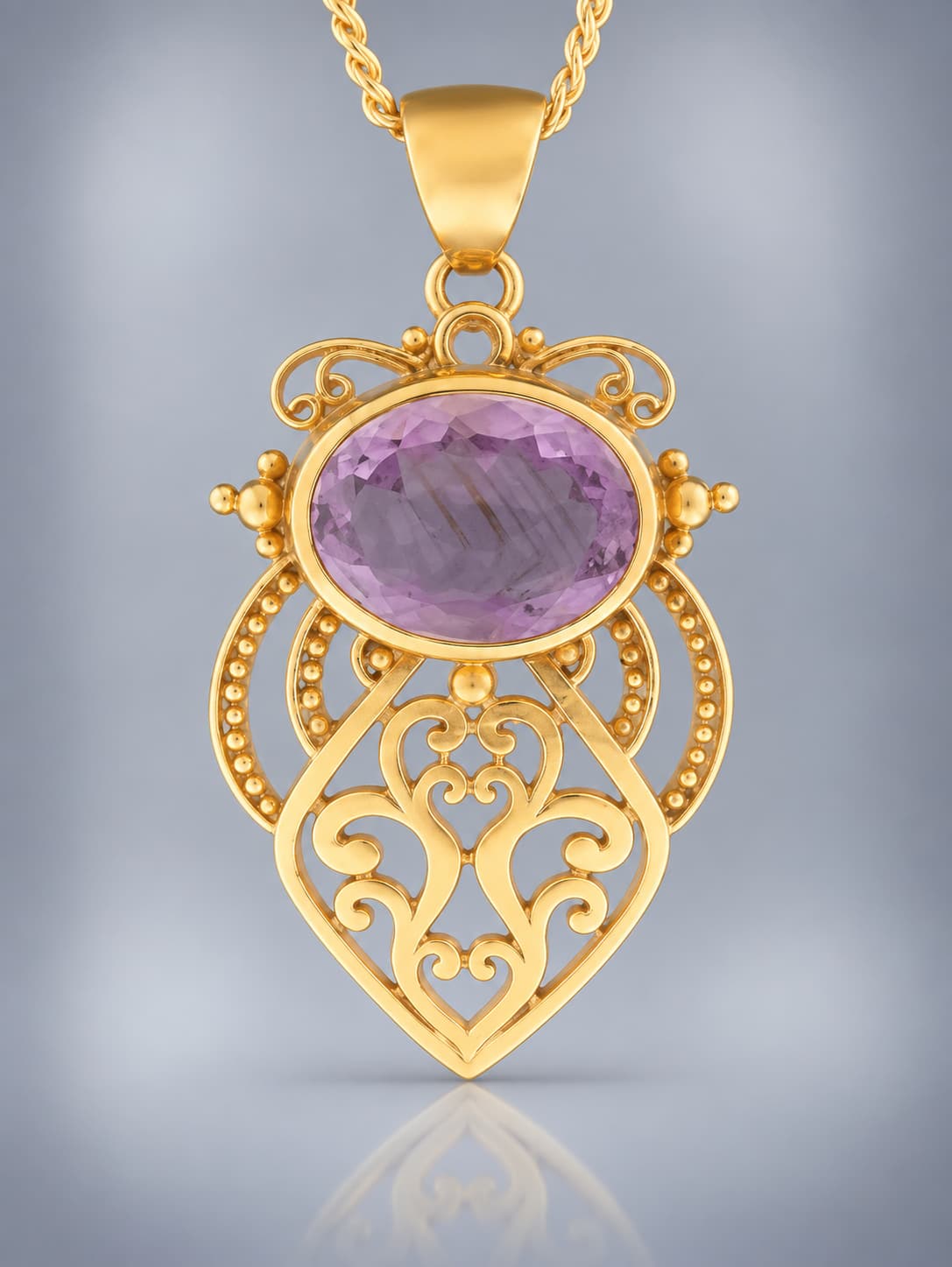 faceted amethyst pendant