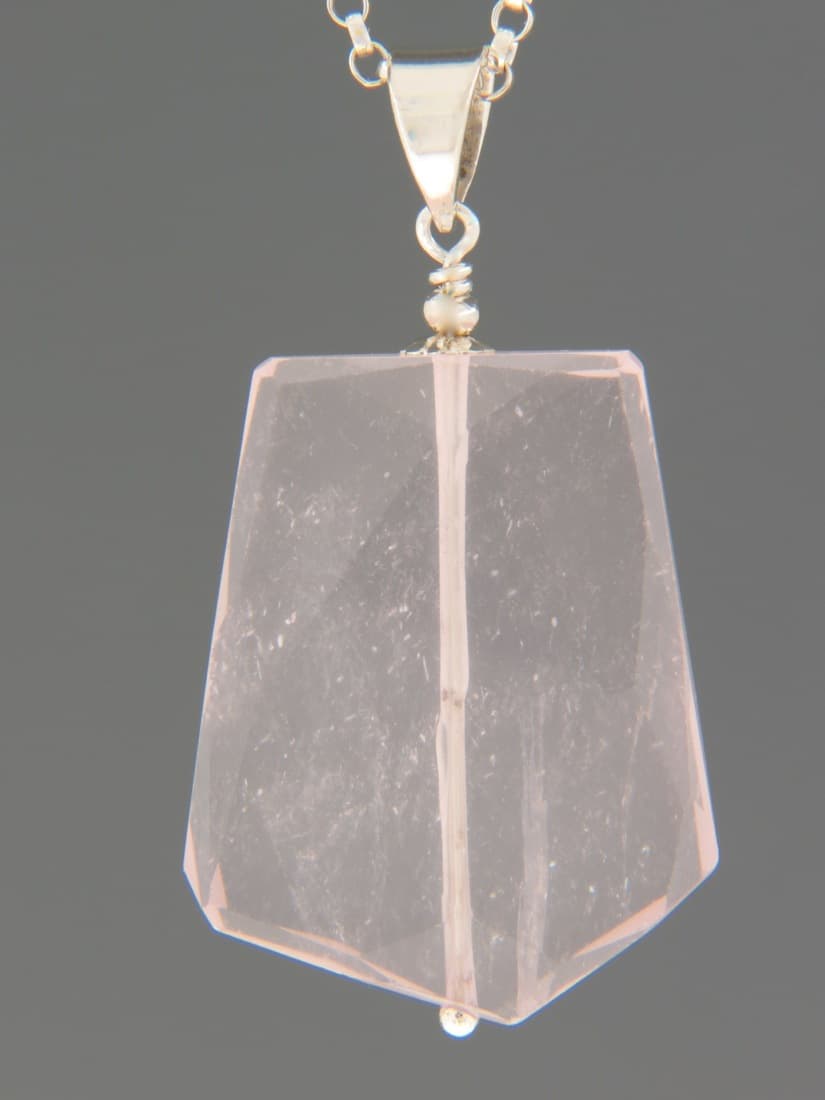 Rose Quartz Pendant - Sterling Silver