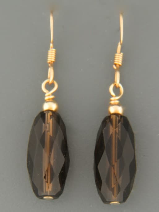 Smokey Quartz Earrings - 14ct Gold Filled