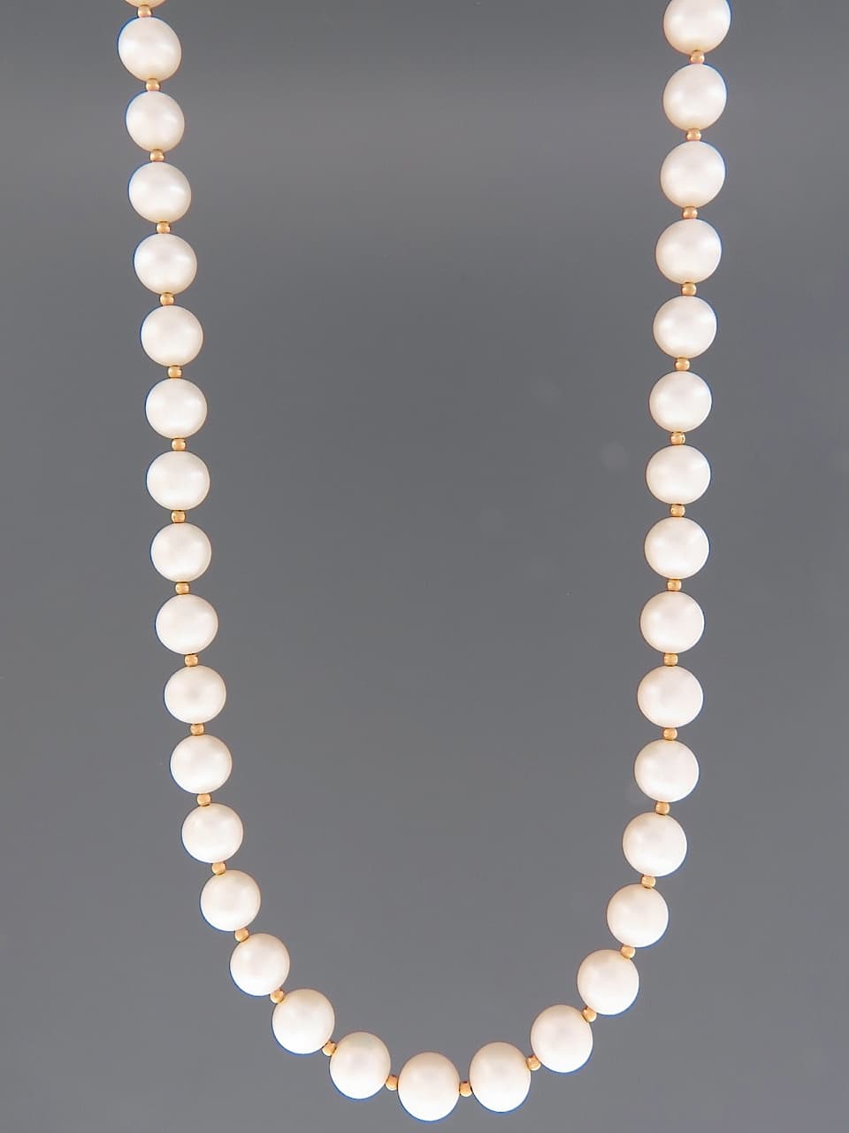 8mm white Pearl Necklace with 2mm round beads