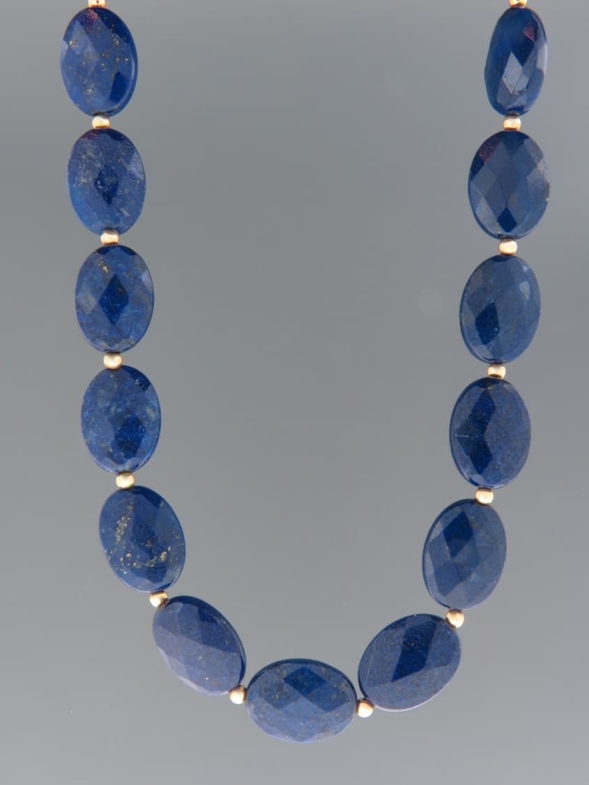 Lapis Lazuli Necklace - oval faceted stones