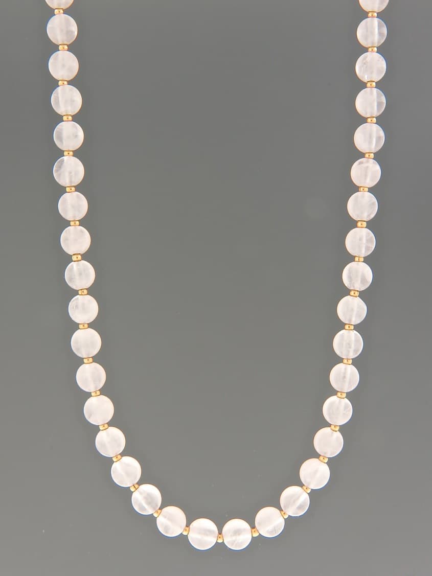 Rose Quartz Necklace - 6mm round stones
