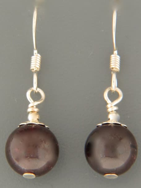 Garnet Earrings - Sterling Silver