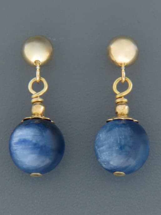 Kyanite Earrings - 14ct Gold Filled stud - 8mm stones