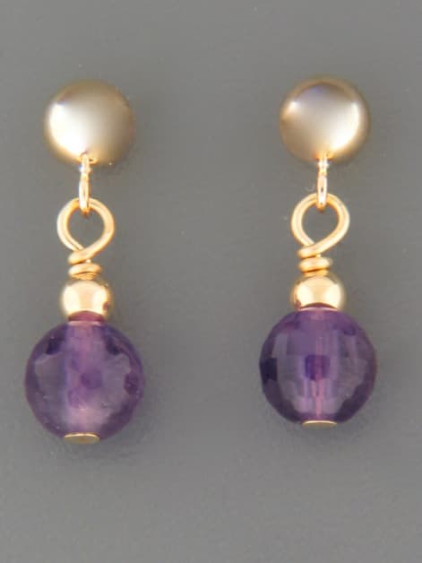 Amethyst Earrings - 14ct Gold Filled