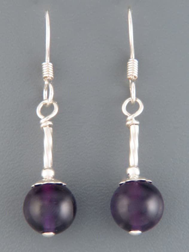 Amethyst Earrings - Sterling Silver