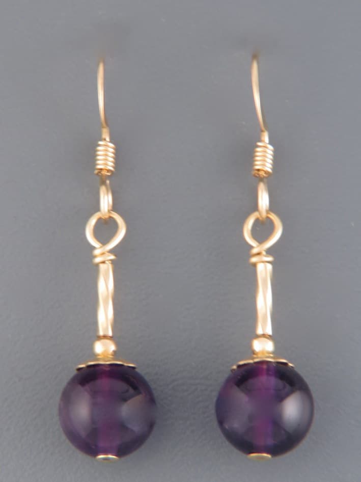 Amethyst Earrings - 14ct Gold Filled