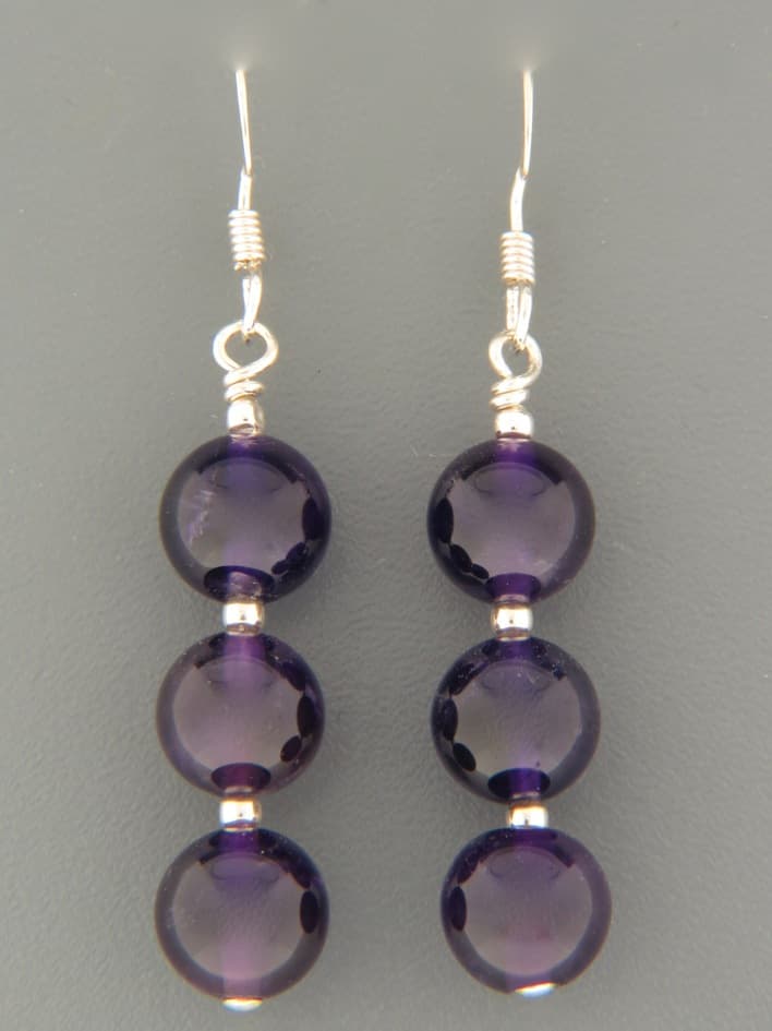 Amethyst Earrings - Sterling Silver