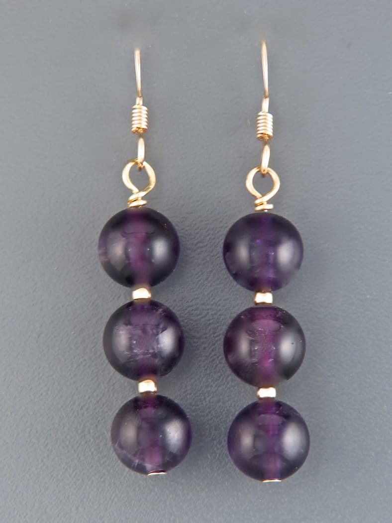 Amethyst Earrings - 14ct Gold Filled