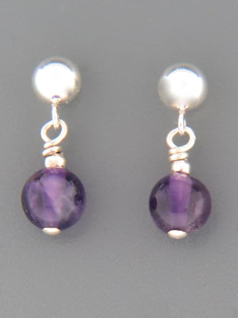 Amethyst Earrings - Sterling Silver