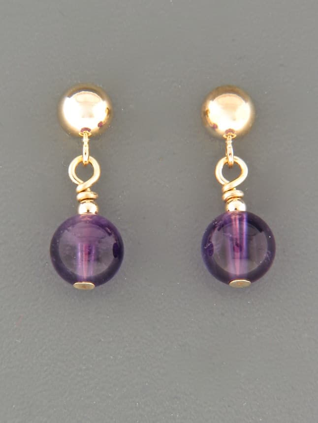 Amethyst Earrings - 14ct Gold Filled
