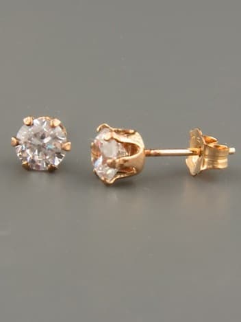 White Topaz Earrings - Gold stud - 5mm stones