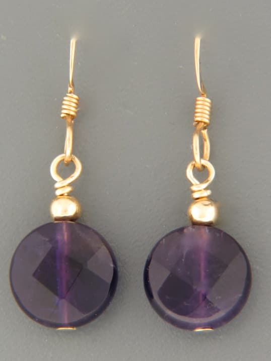 Amethyst Earrings - 14ct Gold Filled