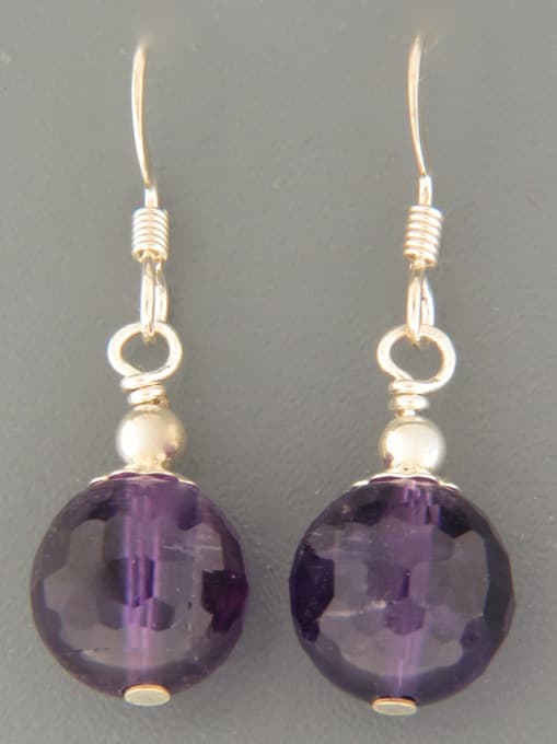 Amethyst Earrings - Sterling Silver