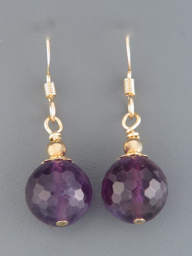 Amethyst Earrings - 14ct Gold Filled