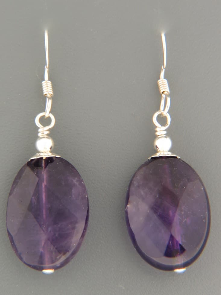 Amethyst Earrings - Sterling Silver