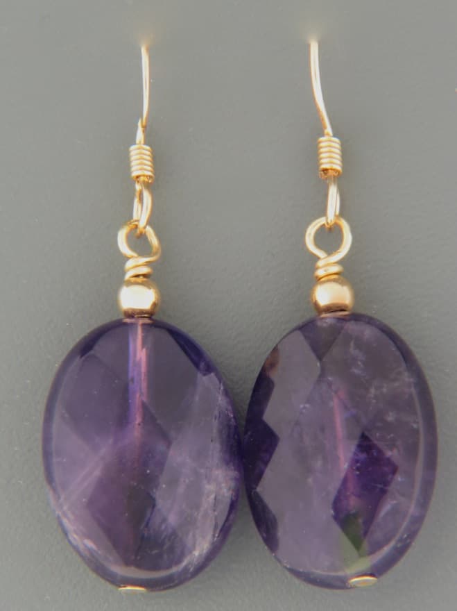 Amethyst Earrings - 14ct Gold Filled