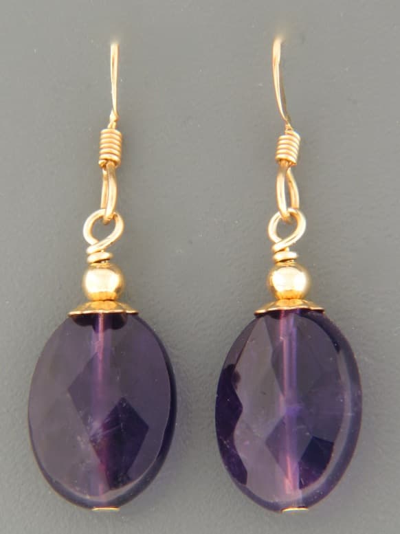 Amethyst Earrings - 14ct Gold Filled