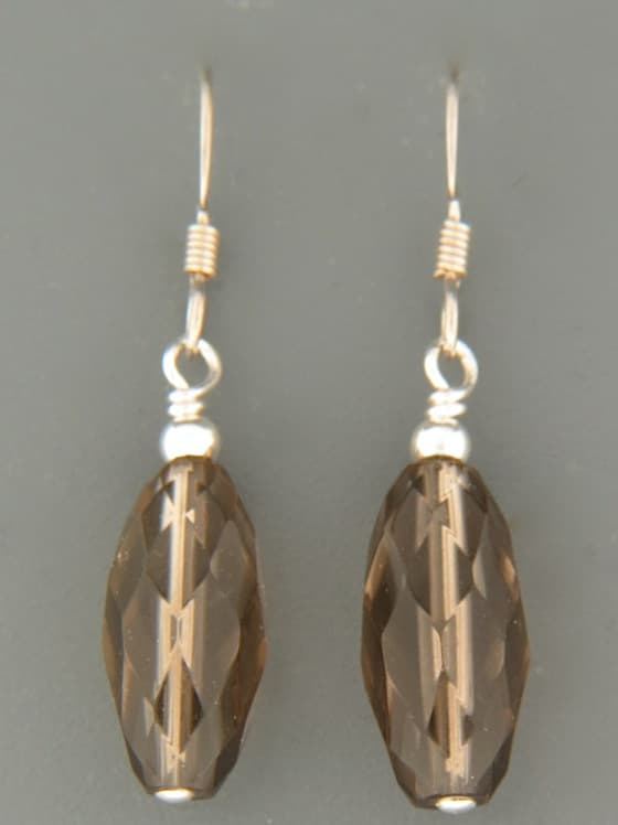 Smokey Quartz Earrings - Sterling Silver