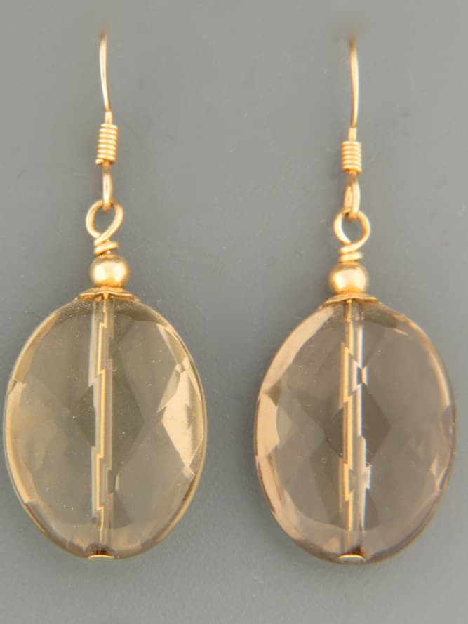 Smokey Quartz Earrings - 14ct Gold Filled