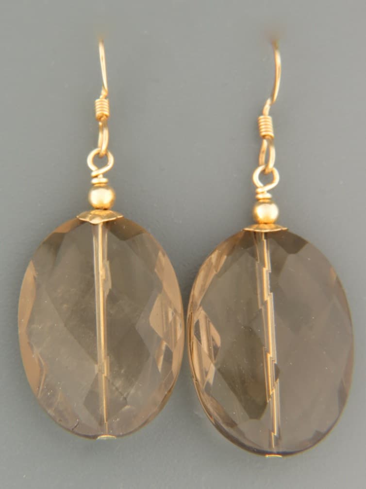 Smokey Quartz Earrings - 14ct Gold Filled
