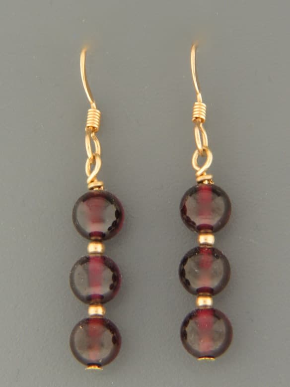 Garnet Earrings - 14ct Gold Filled