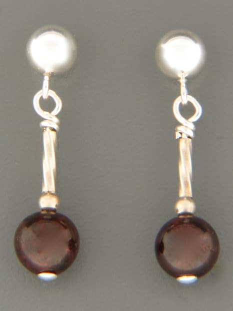 Garnet Earrings - Sterling Silver