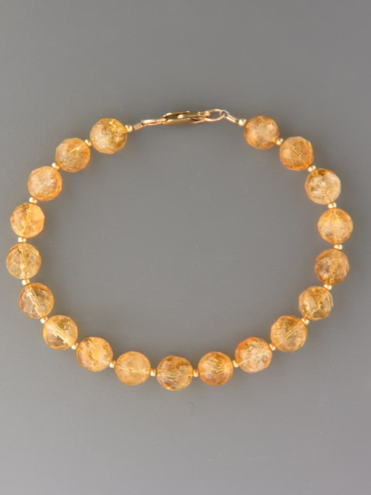 Citrine Bracelet - 8mm round faceted stones